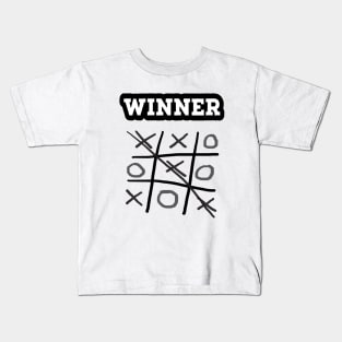 Tic Tac Win. Game Winner. (White Background) Kids T-Shirt